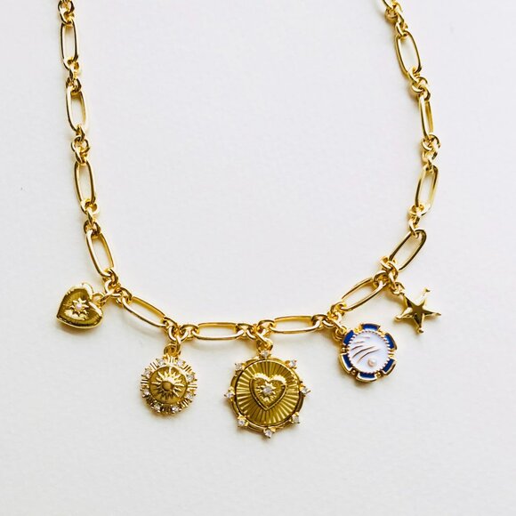 J.Crew Factory Jewelry - NWT J.Crew Factory Clustered heart charms chain necklace